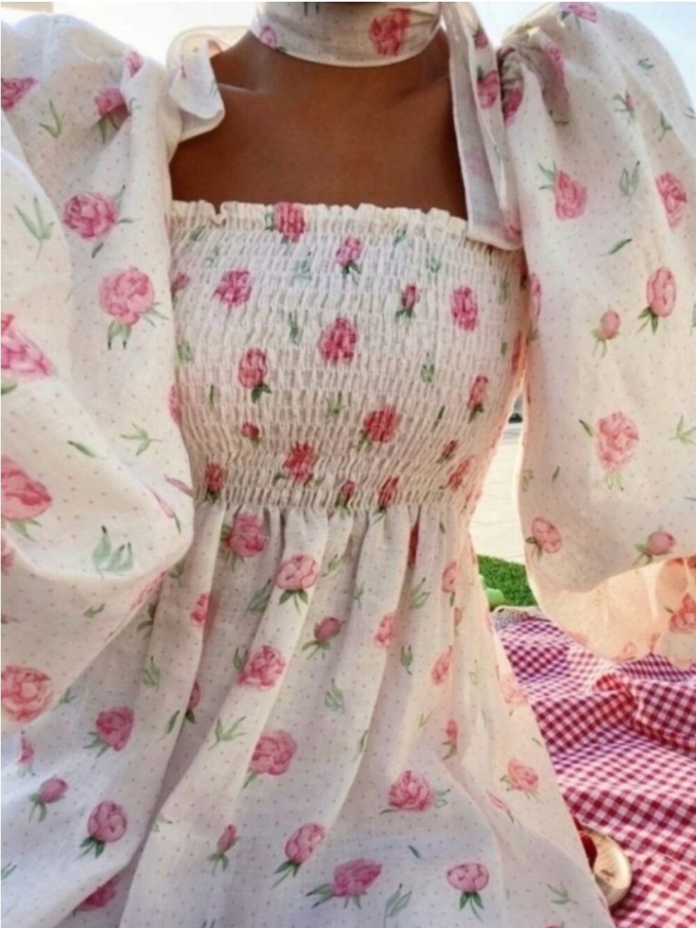 Sleeper Atlanta Linen Rose Print Dress NWT XS